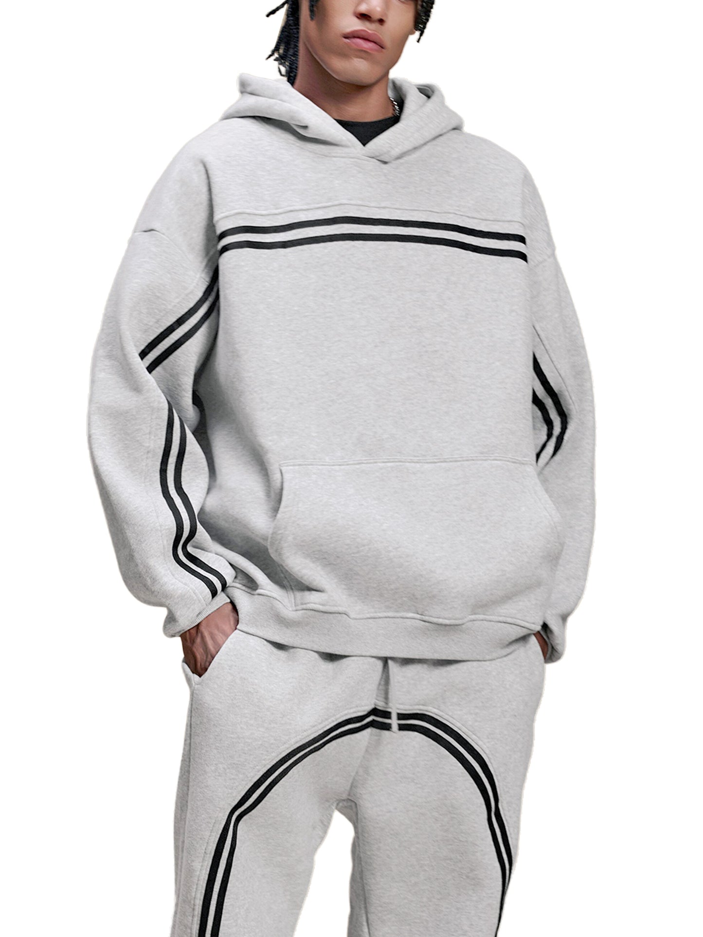 Striped hoodie streetwear-Dripfits apparel